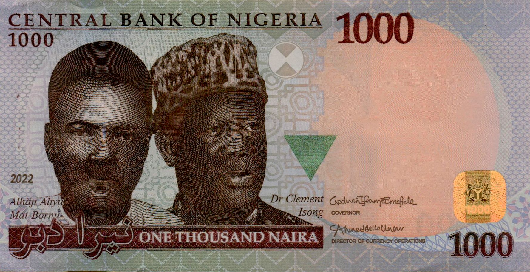 Nigeria 1000 2022 UNC P-36/t <b>[First Prefix:]</b>